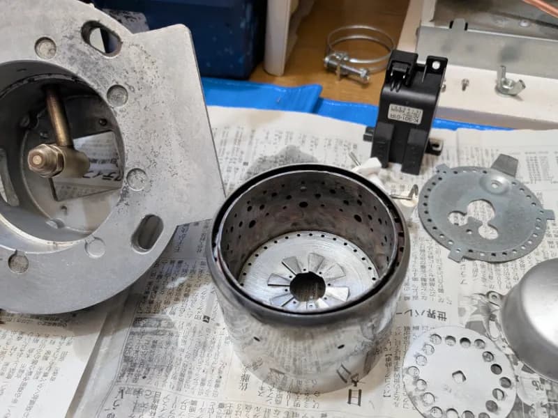 点検後のバーナー部（清掃後）